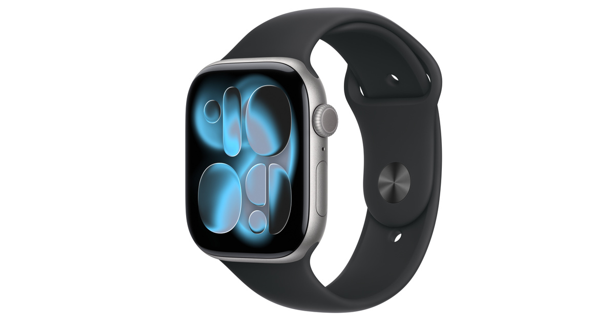 Apple Watch 11 46mm Space Gray Al Black Sport Band